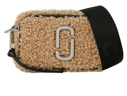 The Snapshot Teddy, &pound;190, Handbags, Beige/Black, Shearling, Front view